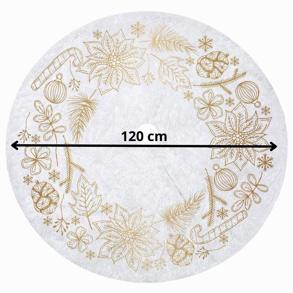 Vánoční sukně pod vánoční stromek průměr 120 cm bílá Obrázek produktu 3