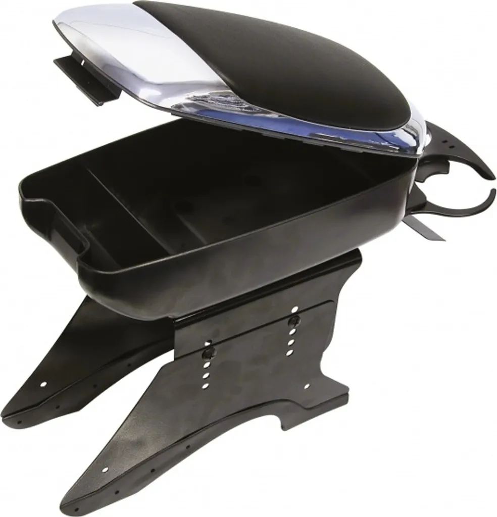 Accoudoir Carpoint Noir et Chrome - Console Centrale Universelle Confort