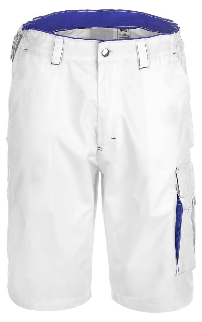 TMG Finesse Herren-Arbeitsshorts mit Werkzeugtaschen, 270 GSM, Größen 44-60, 62, weiß