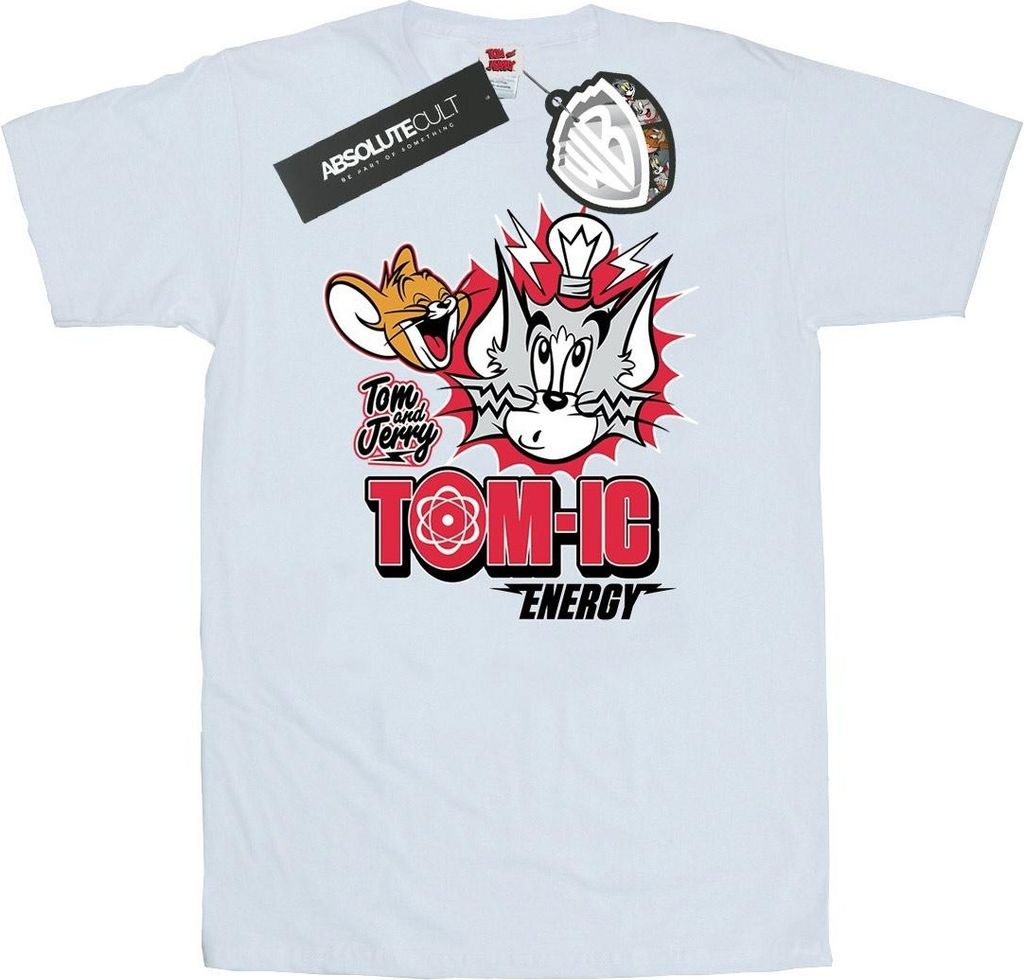 Tom And Jerry - "Tomic Energy" T-Shirt für Herren BI52092 (S) (Weiß)