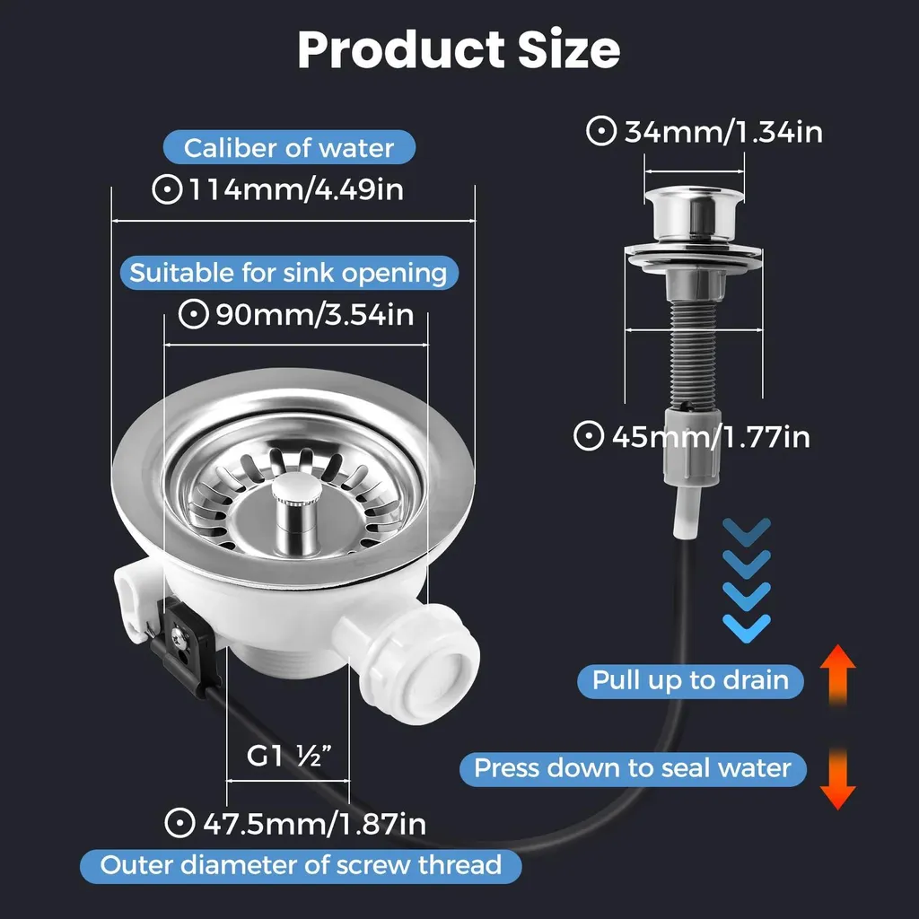 Stop odeurs et fuites évier avec cette garniture 114 mm siphon blanc