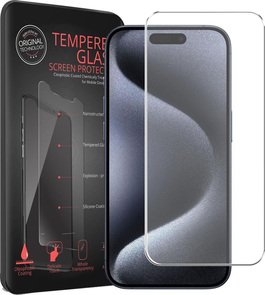 2x Schutzfolie für iPhone 15 Pro Handyfolie Panzer Schutz Glas Folie Displayschutz
