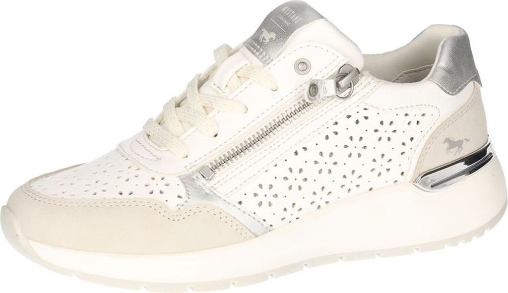 Mustang Damen eleganter Sneaker rutschfest Reißverschluss sportlich 1487-303, Größe:39 EU, Farbe:Silber