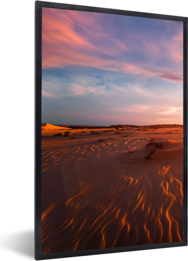 MuchoWow Gerahmtes Poster Sand - Landschaft - Himmel - Wüste 20x30 cm - Poster mit Schwarzem Bilderrahmen Wandposter Rahmen Foto Bilder - Drucke...
