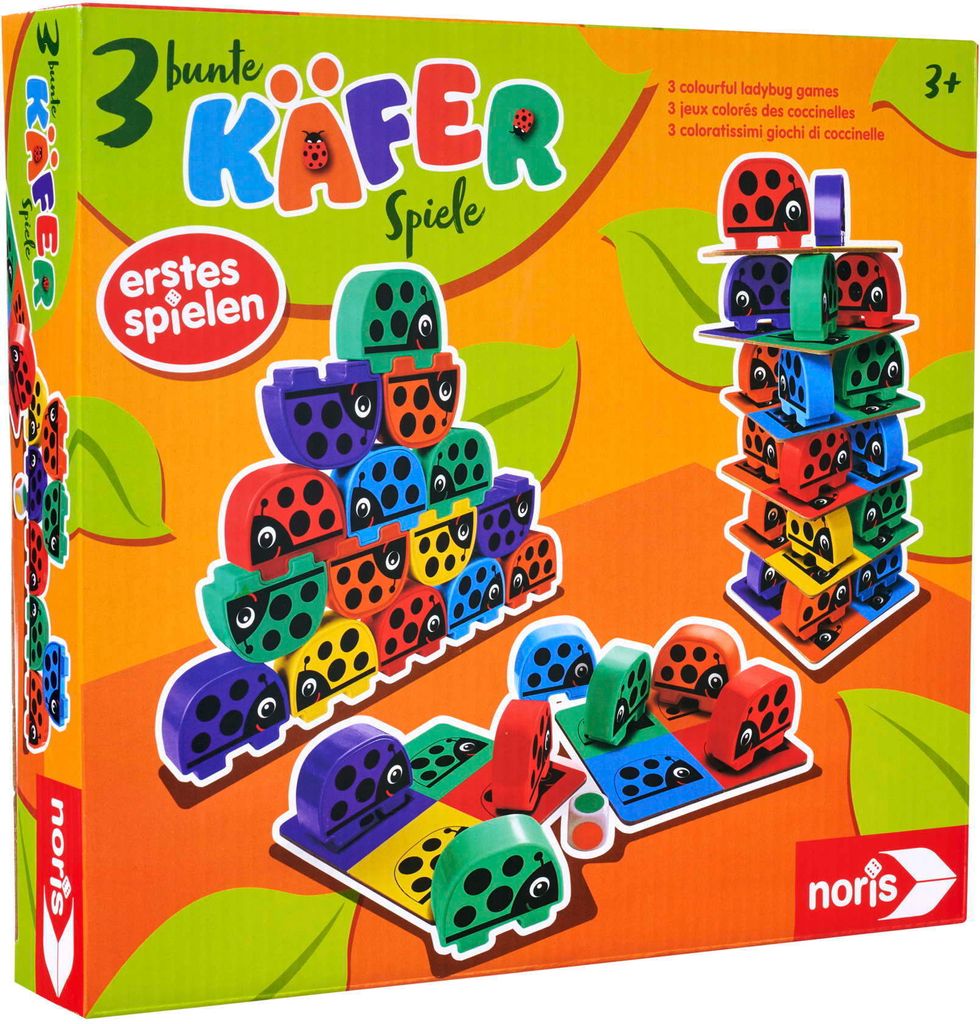 Noris Kinderspiel Geschicklichkeitsspiele 3 bunte Käferspiele 606012047