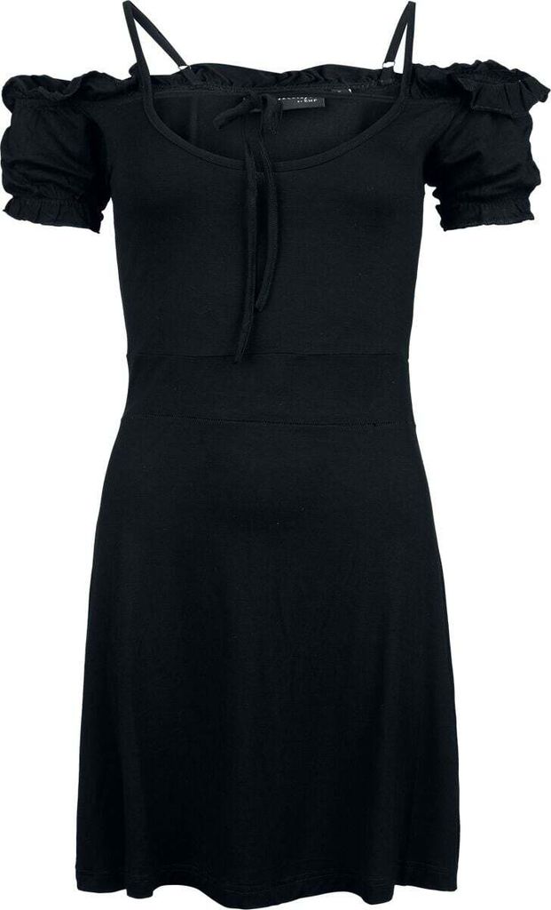 Gothicana by EMP Damen schwarzes kurzes Kleid mit Spitze an der Schulter S