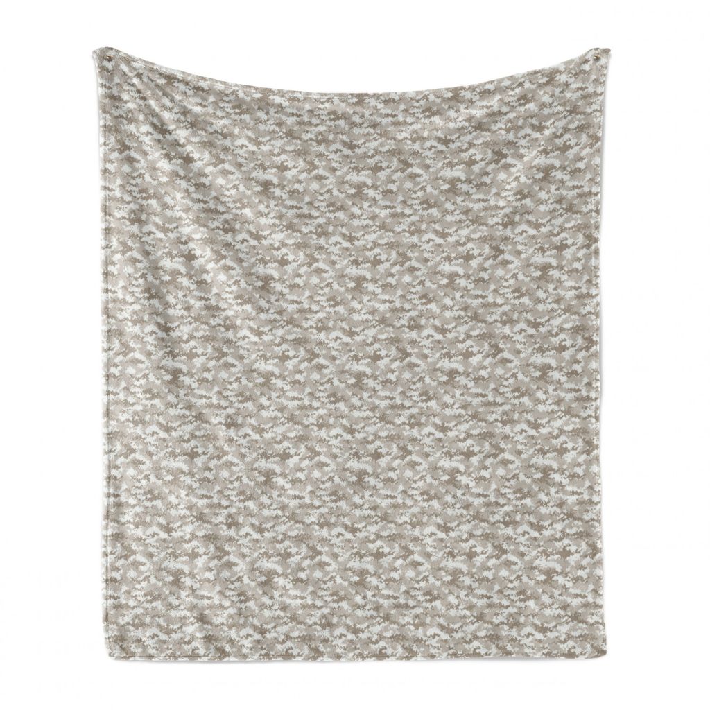 ABAKUHAUS Camo Weich Flanell Fleece Decke, Neutrale Töne Abstrakt, Gemütlicher Plüsch für den Innen- und Außenbereich, 125 x 175 cm, Dark Tan ...