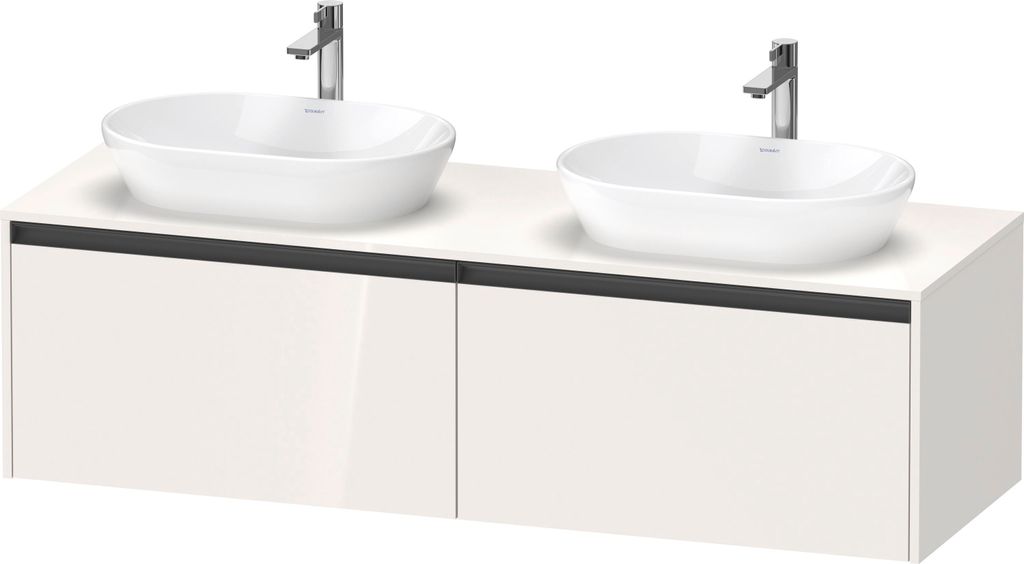 Duravit Ketho.2 Konsolenwaschtischunterbau, Beckenausschnitt beidseitig, 1600x459x550mm, 2 Auszüge, K24889B22220000