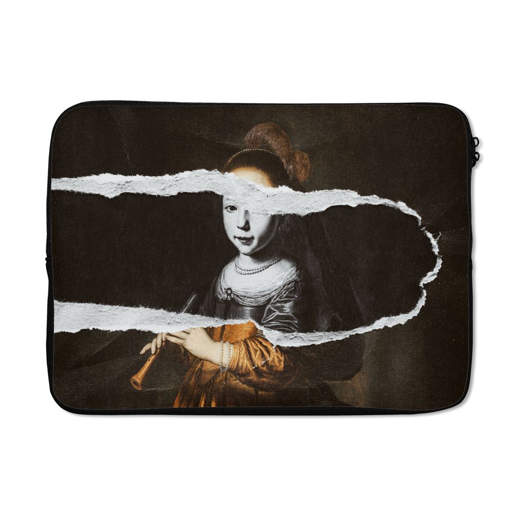 MuchoWow Laptop Hülle 14 ZollElizabeth-Spiegel - Schwarz - Weiß Laptoptasche - Laptoptasche - Stoßsicher - Schutzhaube