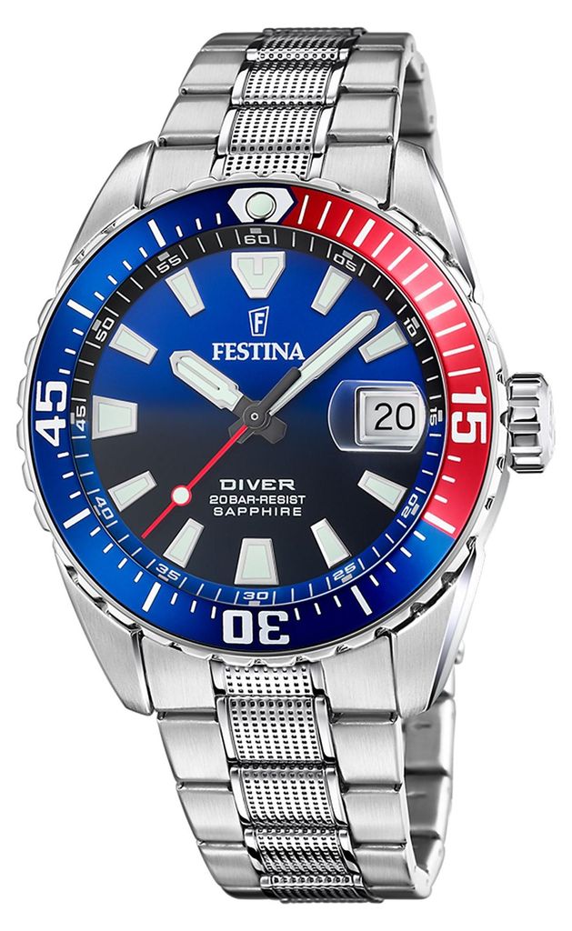 Festina F20669/4 DIVER Uhr Herrenuhr Edelstahl Datum silber Produktbild 