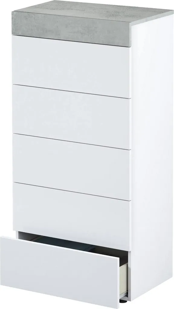 Commode Gain de Place Blanche 61cm - Idéal Chambre et Petit Appartement