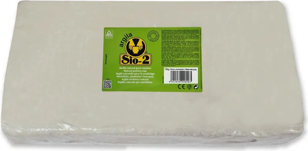 Argile blanche anti-fissures SIO-2 chamottée 10kg pour poterie facile