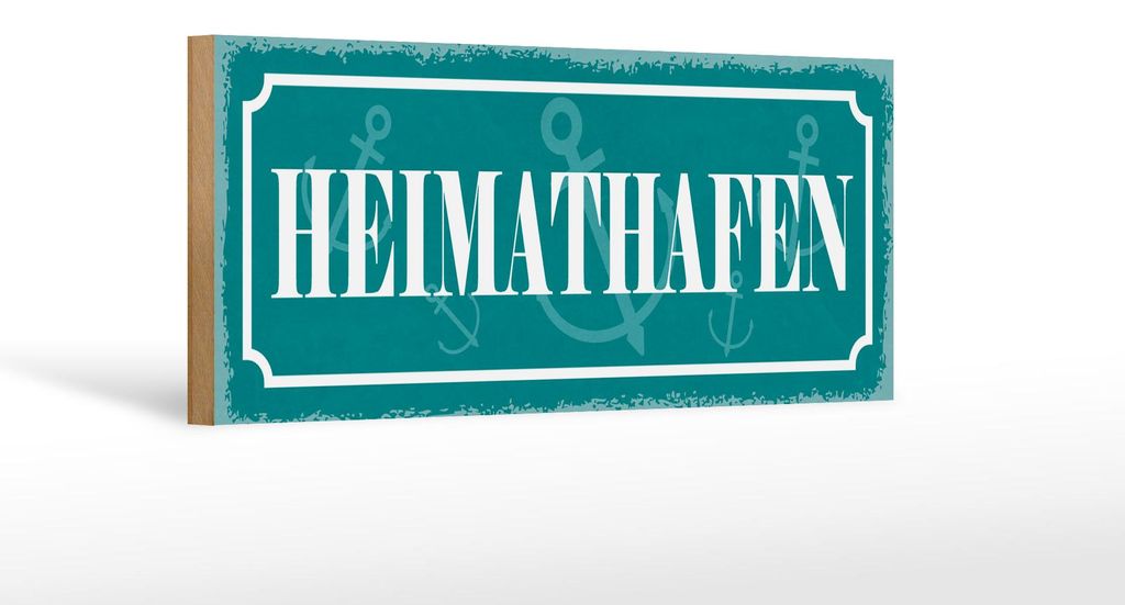 Holzschild Hinweis 27x10cm Heimathafen Produktbild 