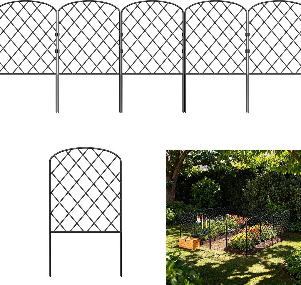 LZQ Teichzaun Gartenzaun Komplettset Metall 10 Produktbild 