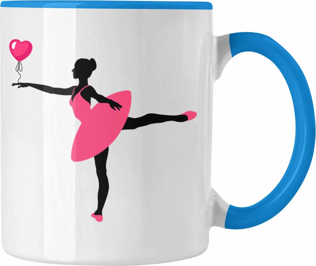 Trendation - Ballett Ballerina Tasse Mädchen Geschenk Lehrer Frauen Balett Geschenkidee Kaffeetasse (Blau)