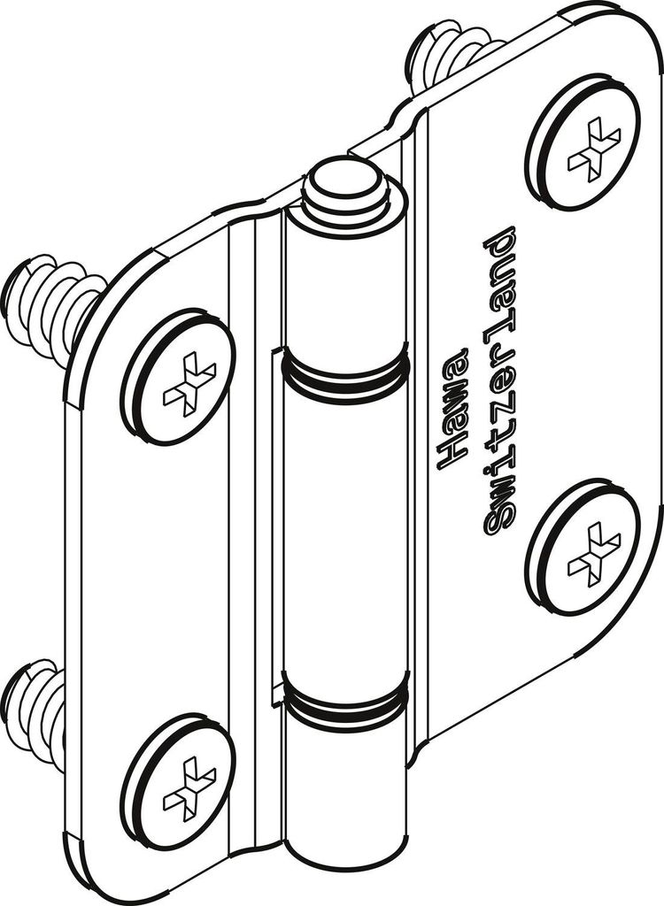 Hawa Multifold 30/W Mittelscharnier Scharnier für Falttüren Stahl vernickelt