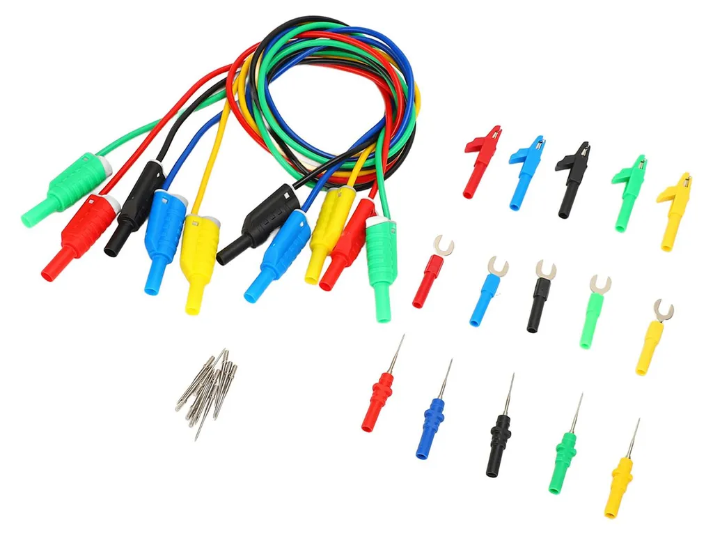Pointes de test silicone empilables avec pinces et broches à fourche - 6