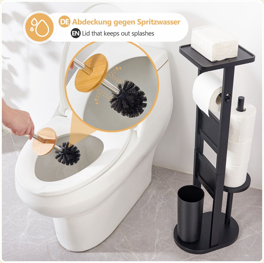 Yorbay Stand WC-Garnitur aus Bambus , mit Produktbild 7