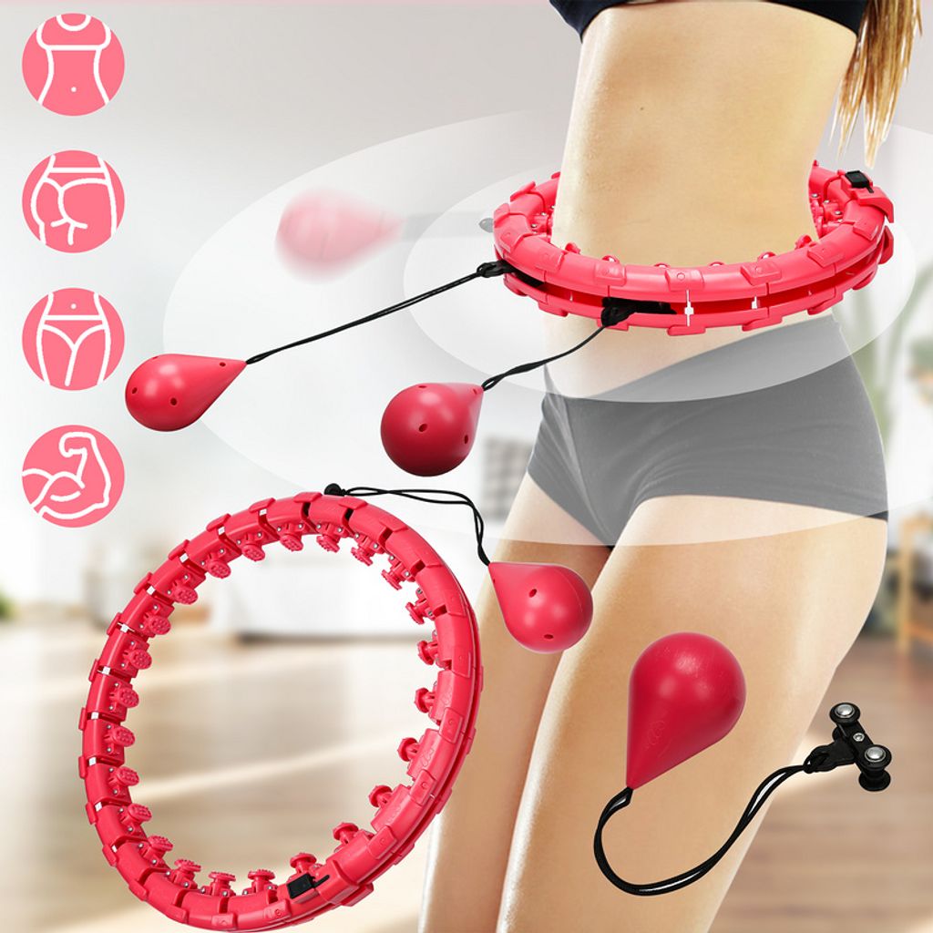 24 Teile Smart Hula Hoop Reifen Fitness Einstellbar Massagenoppen Bauchtrainer 