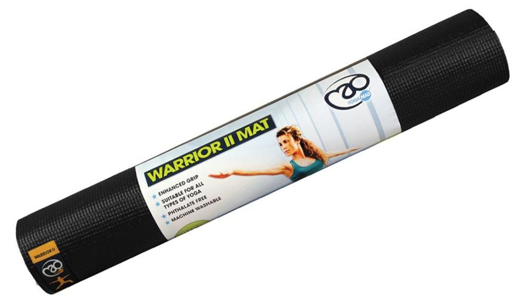 Fitness-Mad Yogamatte Warrior II 4mm schwarz 183cm x 61cm rutschfest