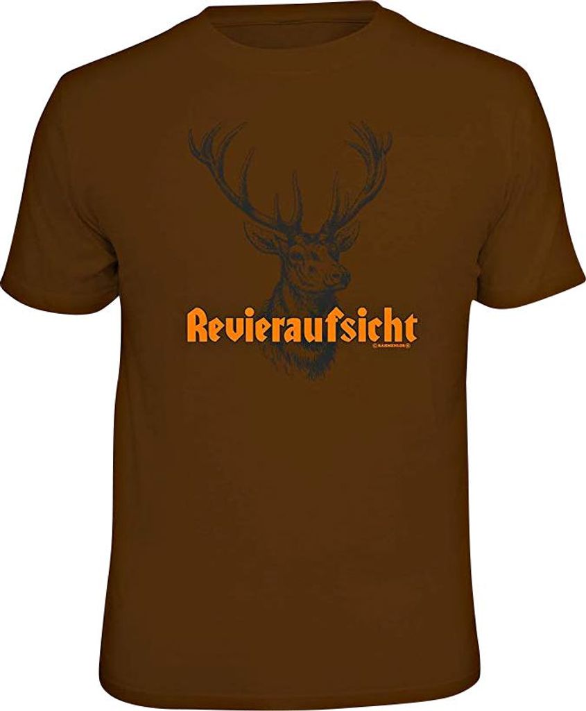 Rahmenlos Revieraufsicht" T-Shirt Herren (Braun) Größe XL"