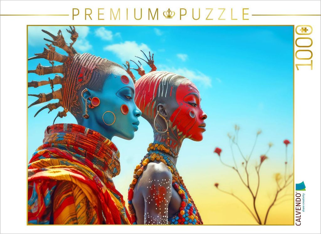 CALVENDO Puzzle Surrealismus trifft Massai-Kultur | 1000 Teile Lege-Größe 64x48cm Foto-Puzzle für glückliche Stunden