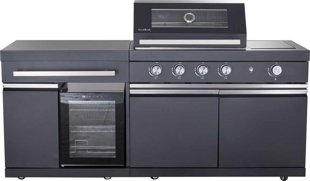 BUSCHBECK Outdoorküche Newcastle schwarz, B199 x T58 x H120 Produktbild 