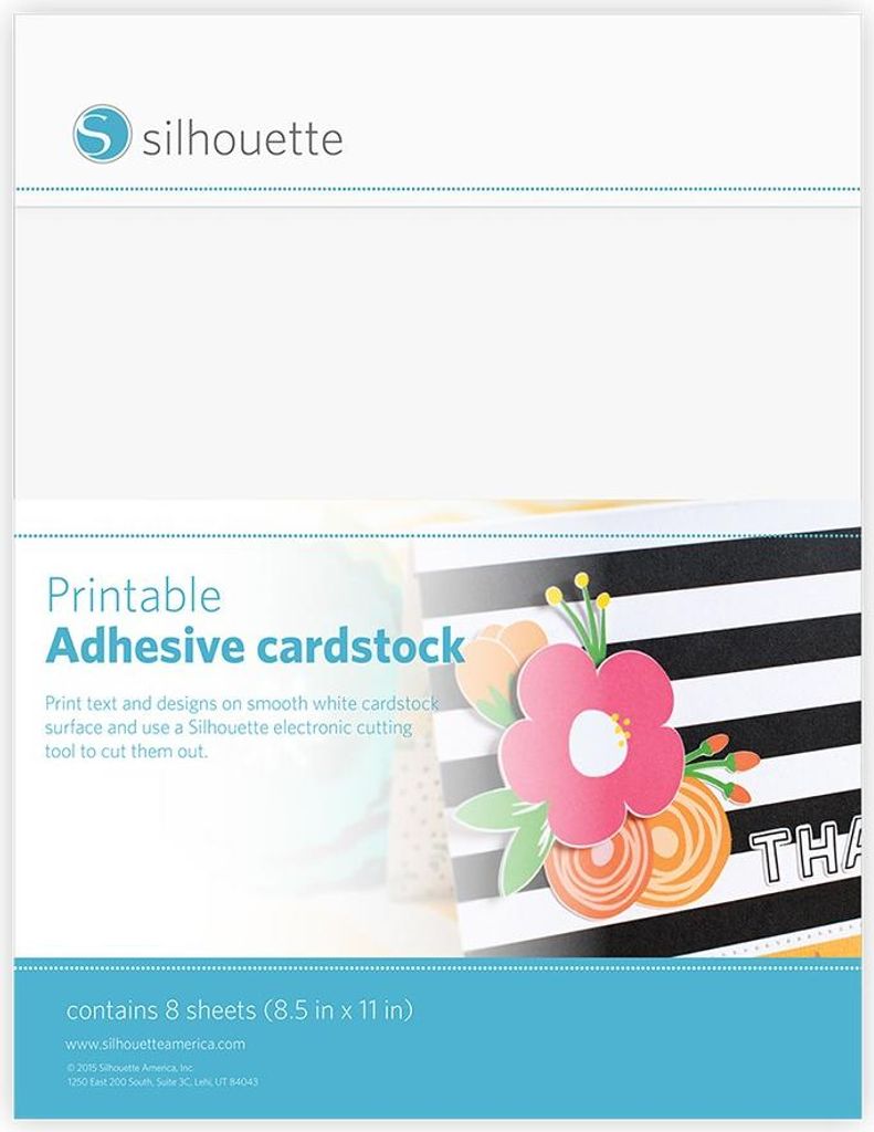 Silhouette - Printable Adhesive Cardstock - 8 Blatt - 21.5cm x 27.9cm