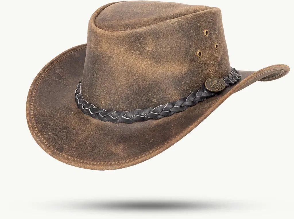 Offerta Cappello Pelle Scippis Fleetwood S Marrone Vintage Western