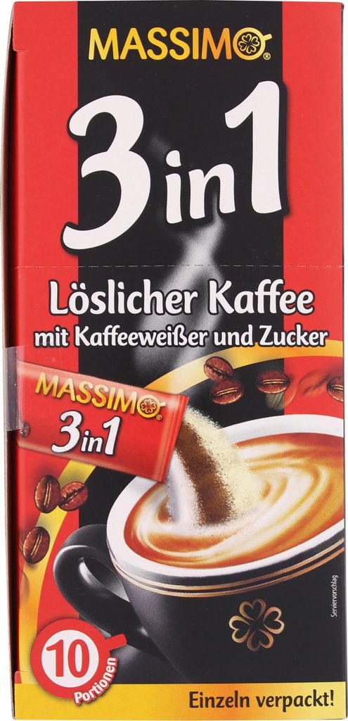 MASSIMO 3in1 Instant Kaffee mit Kaffeeweißer Zucker 10 Produktbild 