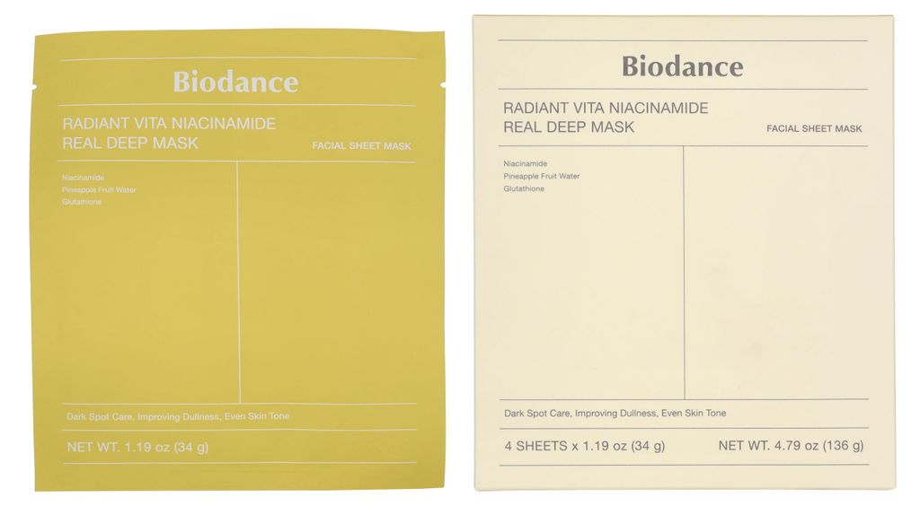 4x34gr Biodance Radiant Vita Niacinamide Real Deep Mask Produktbild 