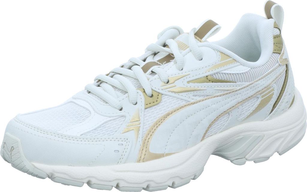 Puma Damen-Sneaker Milenio tech Wmns DayINight Grau-Gold-Weiß, Farbe:grau, UK Größe:61/2