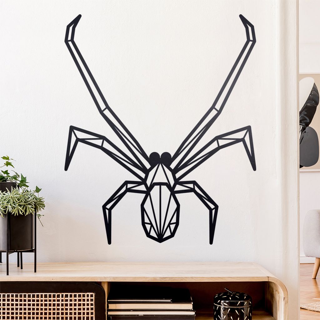 Schwarze Witwe Polygon Wandtattoo Wandaufkleber Wall Sticker - Dekoration, Küche, Wohnzimmer, Schlafzimmer, Badezimmer