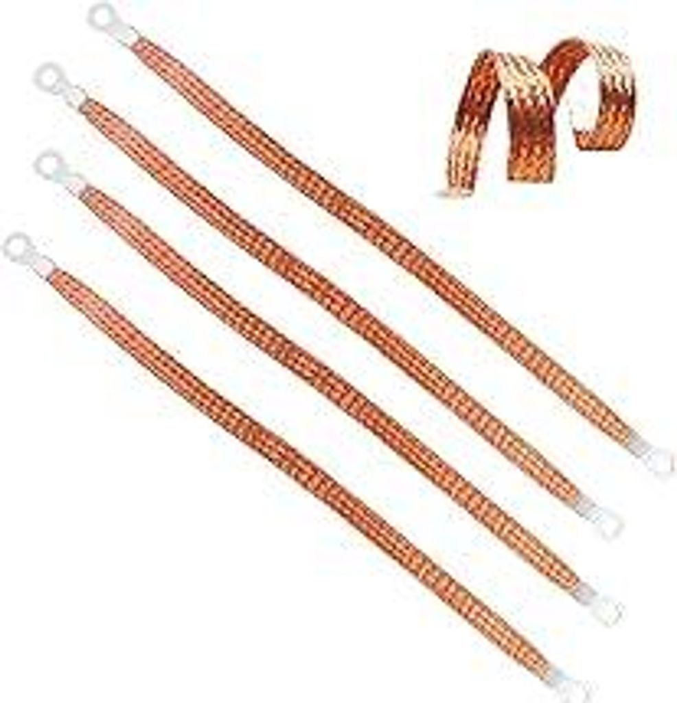 4 Stück 30cm Massekabel und Erdungsband: Auto-Massekabel Kfz für Motor, Geeignet für Hochleistungsmotoren im Automobilbereich, Masseband Kfz