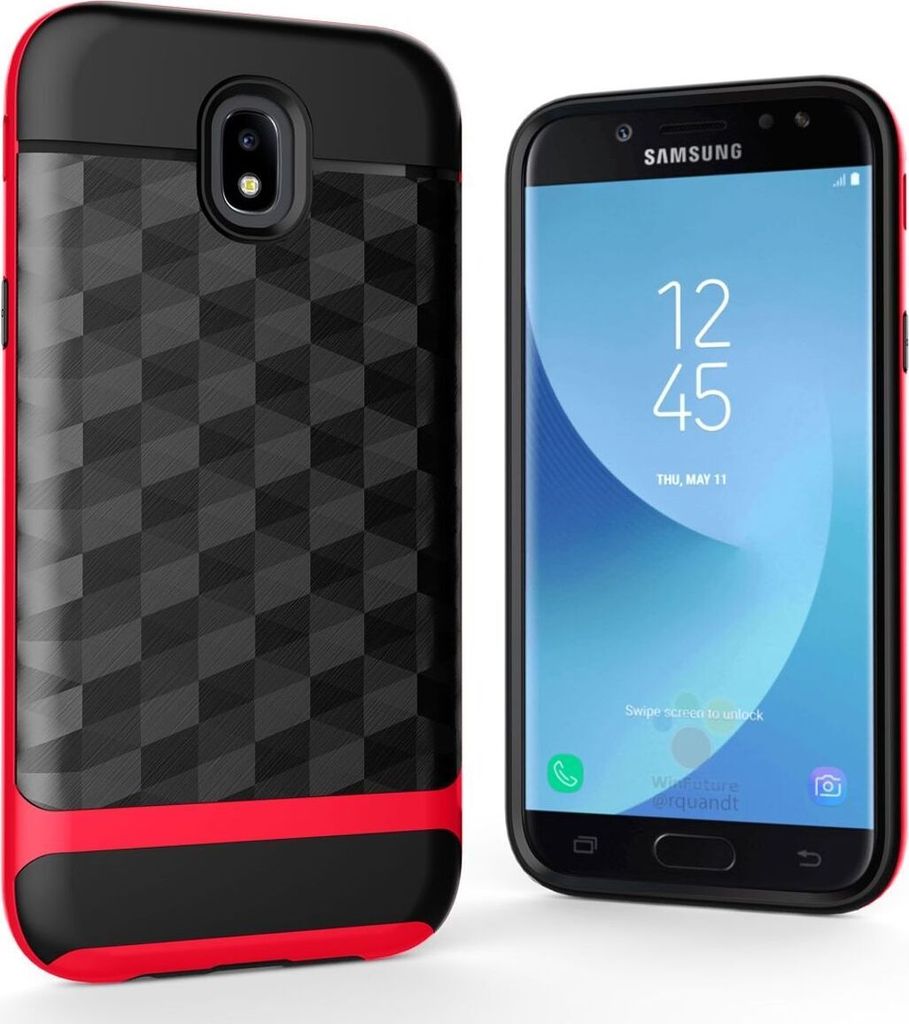 Hülle für Samsung Galaxy J3 2017 Backcover Case Handy Schutzhülle - Cover 3D Prisma Design Rot