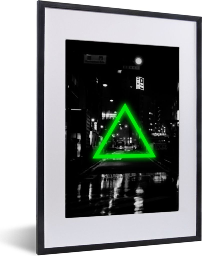 MuchoWow Gerahmtes Poster Controller - Spiele - Dreieck 30x40 cm - Poster mit Schwarzem Bilderrahmen Wandposter Rahmen Foto Bilder - Wandposter S...