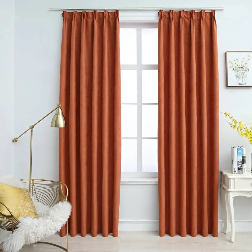 Set 2 Tende Oscuranti 140x245 Marrone Ruggine per Camera e Living