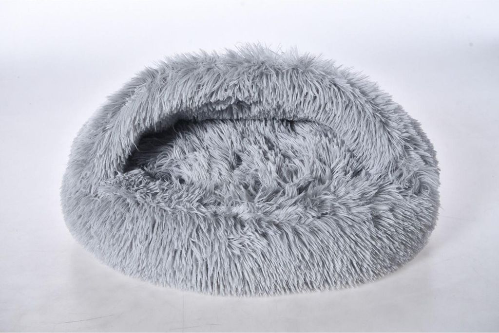 Katzenhöhle aus Plüsch ø ca. 50 cm – gemütliches Katzenbett in verschiedenen Farben für Katzen und kleine Haustiere – 6er-Set