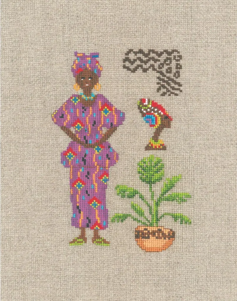 Kit Punto Croce Donna Africana II Le Bonheur des Dames 9.5x14.5cm