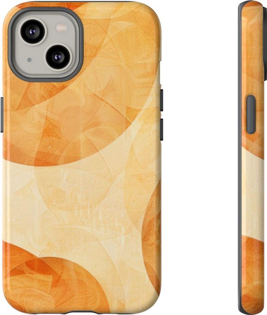 Abstrakte orangefarbene Kreise – Hülle Kompatibel mit iPhone 14