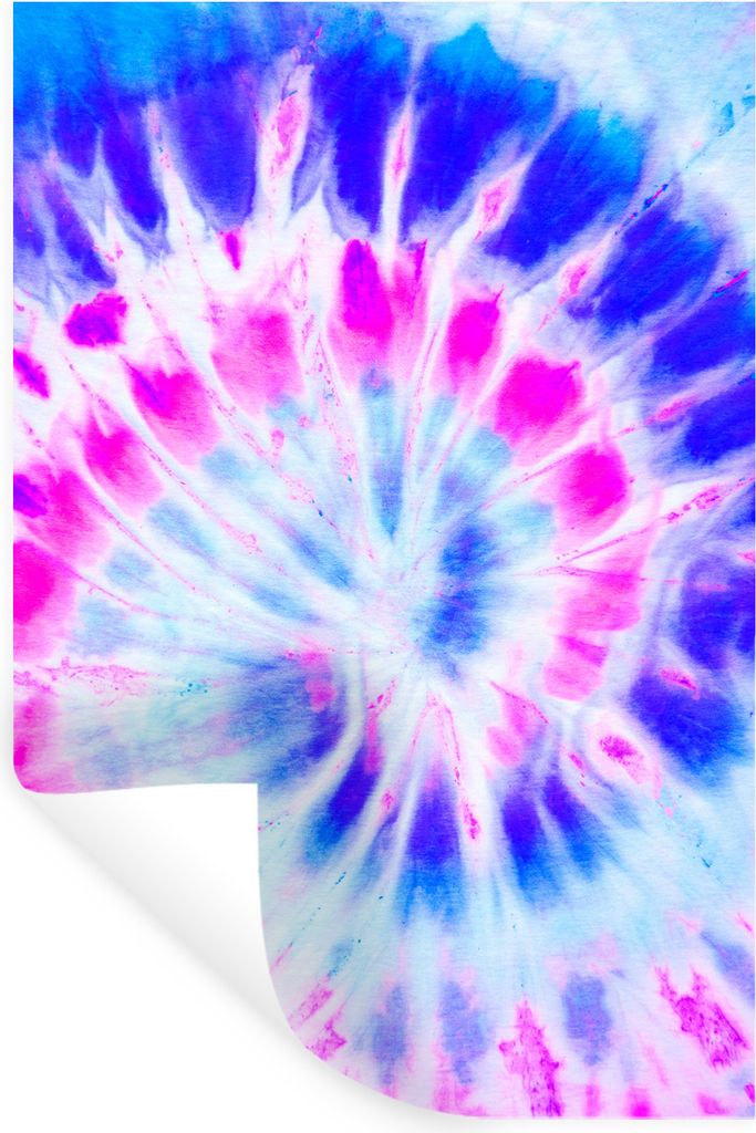 MuchoWow Wandtattoo Wandsticker Wandaufkleber Krawattenfärbung - Spirale - Design 80x120 cm Selbstklebend und Repositionierbar - Repositionierba...
