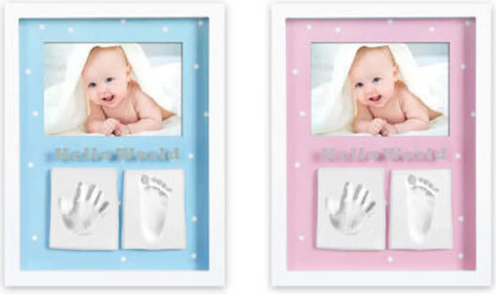 Cadre Interbaby 2 Empreintes et Photo de Bébé - Kit Moulage Complet
