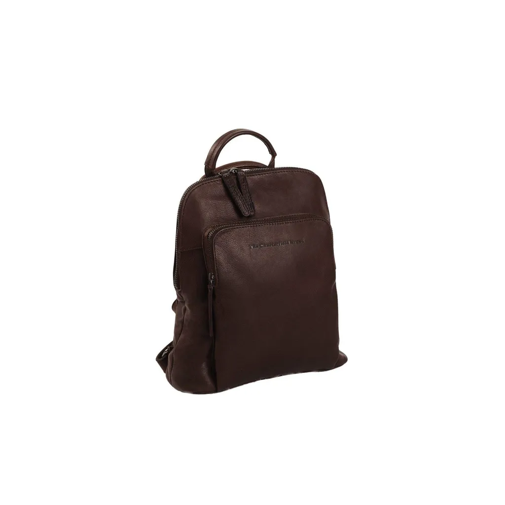 Sac à dos en cuir marron de ville et travail style vintage chic