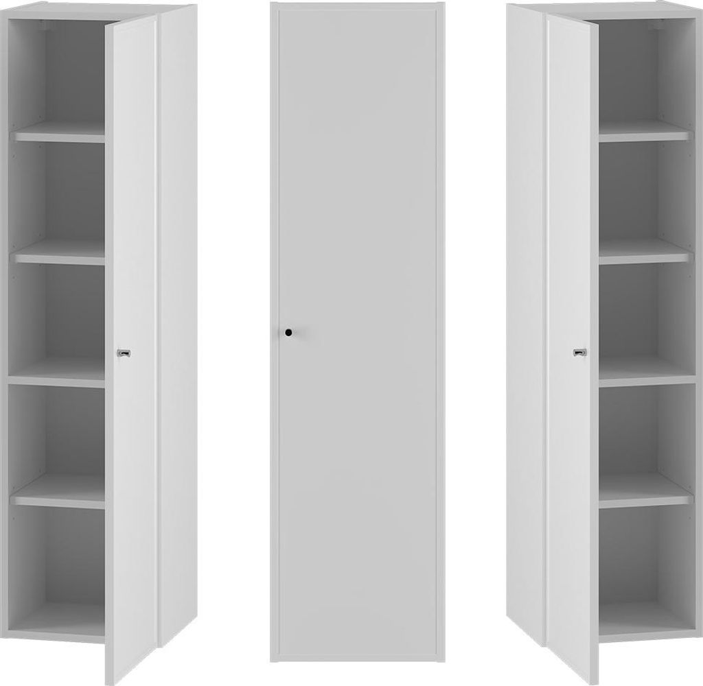 Badezimmer Hochschrank mit 34,5 cm Breite in weiß mit Softclose-Funktion - MURANO-140