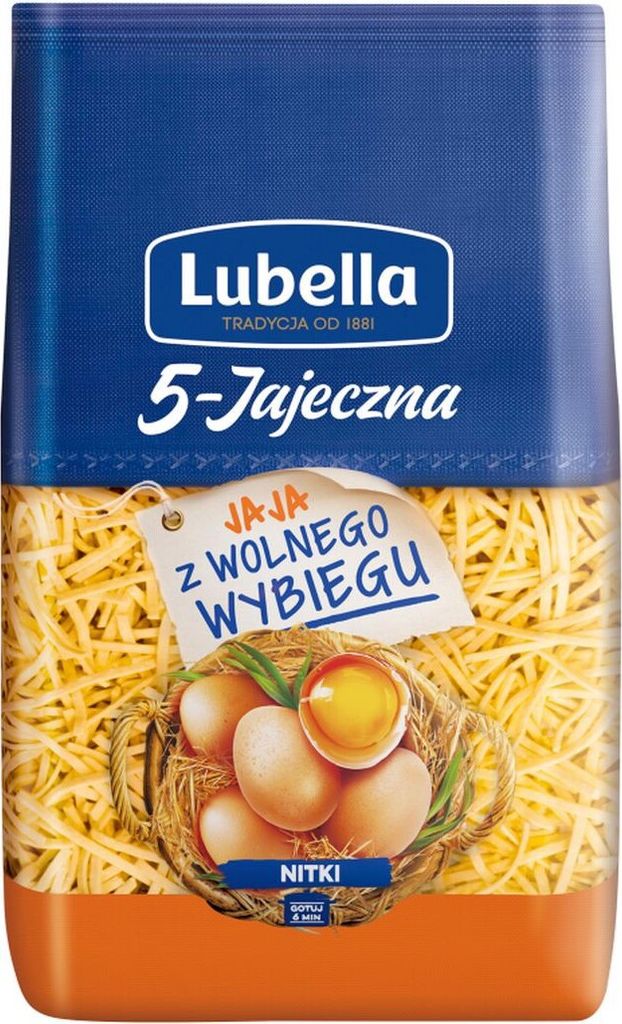 Lubella Jajeczna 5 jaj Makaron nitki 400 g Zdjęcie produktu 