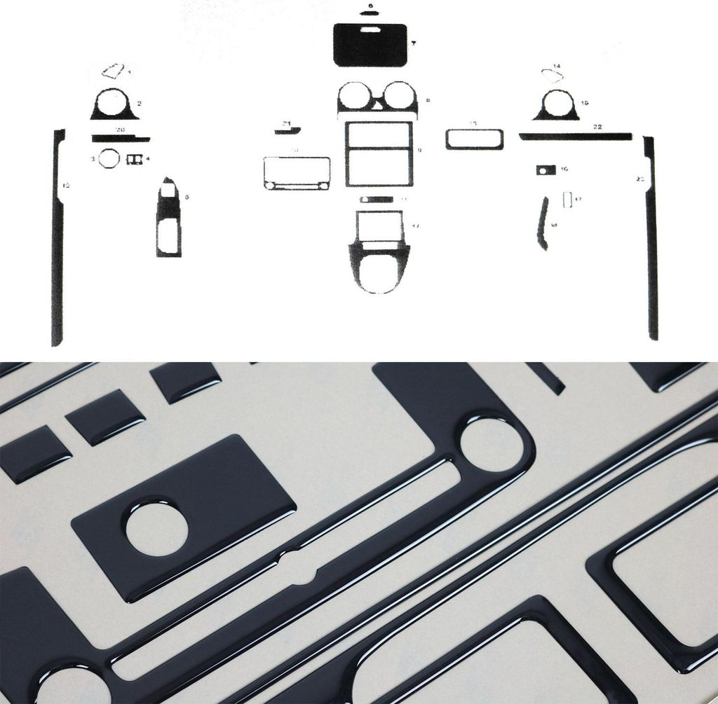 Innenraum Dekor Cockpit für VW Caddy 2010-2015 Piano Schwarz Optik 23tlg