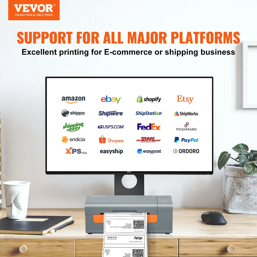 VEVOR Stampante Etichette Spedizioni USB Windows Mac Linux 203DPI - 2