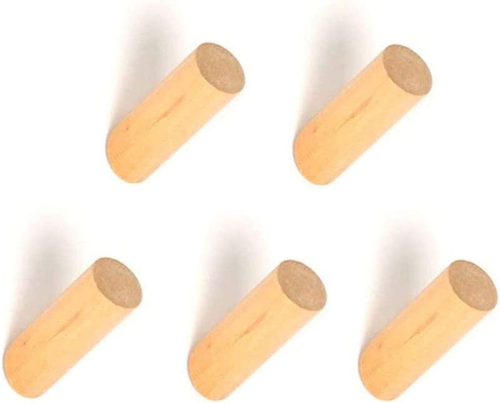 Drevené háčiky, drevené háčiky, okrúhle háčiky, balenie 5 Obrázok produktu 