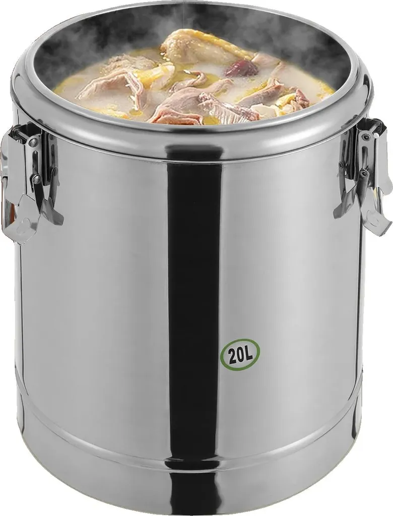 Seau isotherme en acier inoxydable 304 pour maintien au chaud 2L Argent