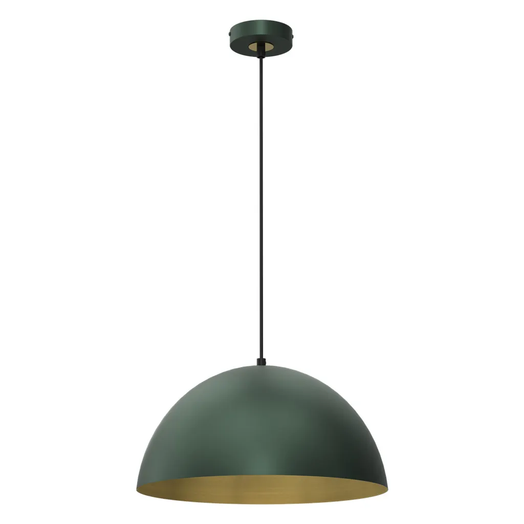 Lustre en métal abat-jour 35cm vert or type suspension moderne Beta